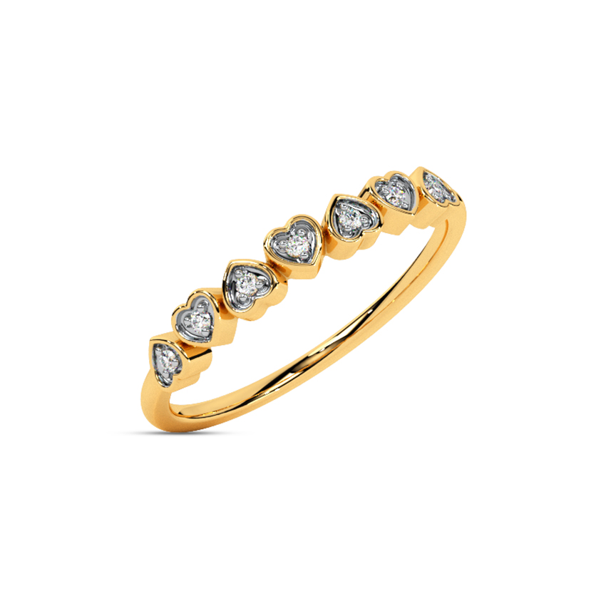 Line of Hearts Diamond Band