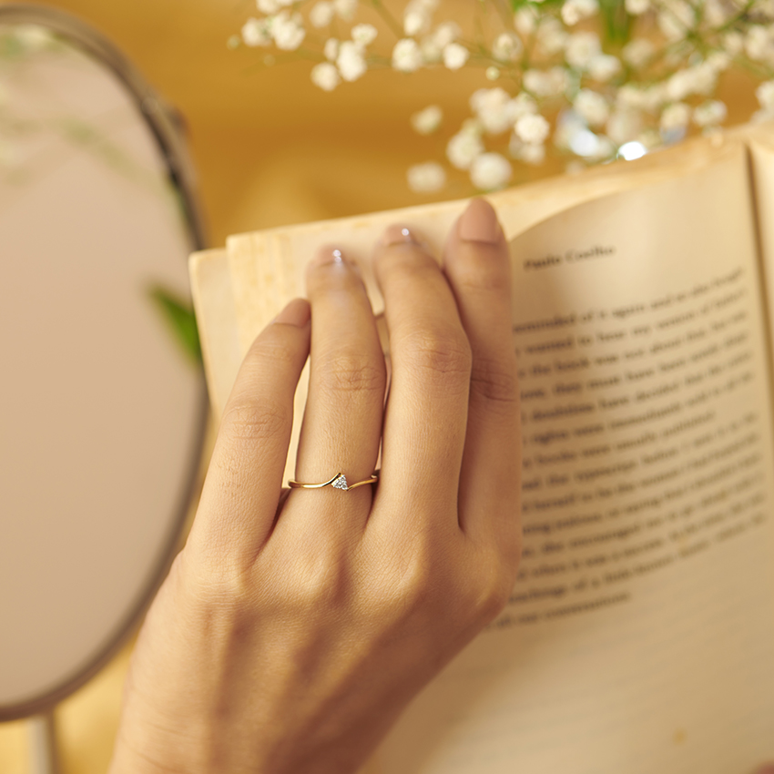 Triad Crossover Diamond Ring