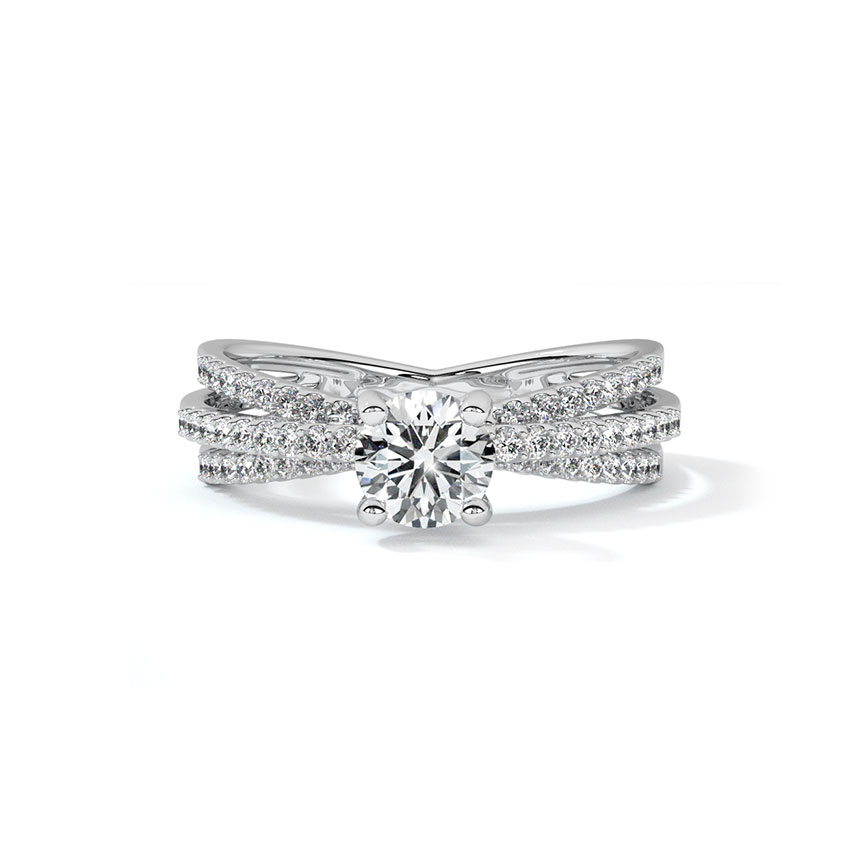 Serene Streaks Solitaire Ring