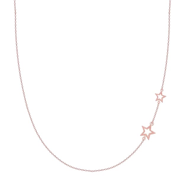 GIVA 925 Silver Rose Gold Star Crossed